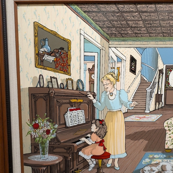 H.Hargrove Painting The Piano Lesson 1993-1993 Limited Edition 189/1500 S/30x26 - Picture 3 of 12